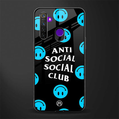 anti social social club x smileys glass case for realme 5i image