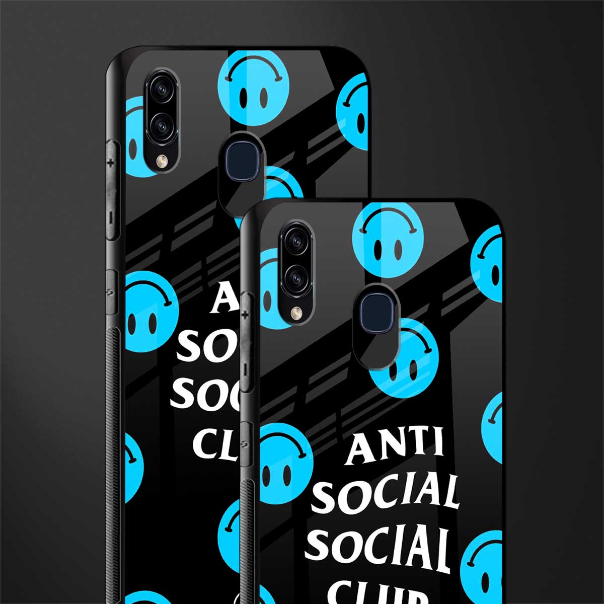anti social social club x smileys glass case for samsung galaxy a30 image-2