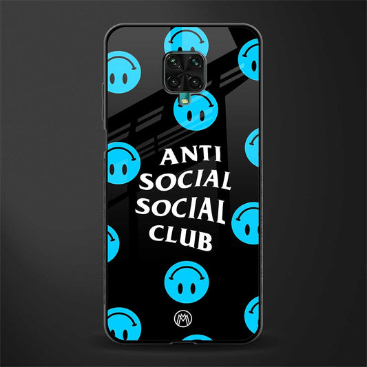 anti social social club x smileys glass case for redmi note 9 pro max image