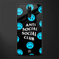 anti social social club x smileys glass case for redmi 8 image