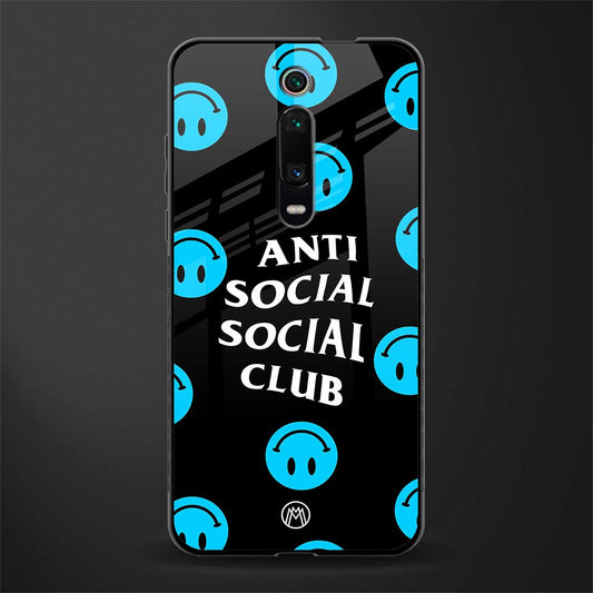 anti social social club x smileys glass case for redmi k20 image