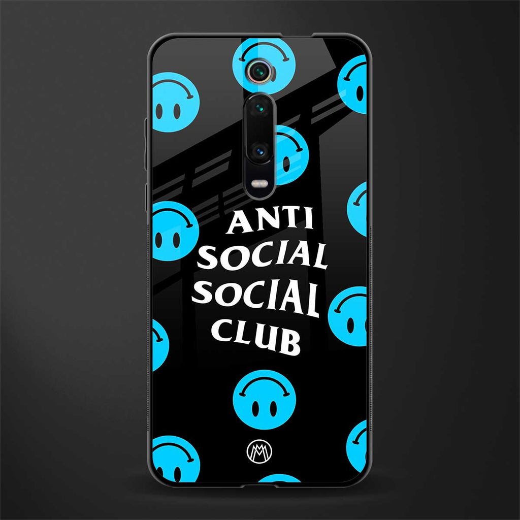 anti social social club x smileys glass case for redmi k20 pro image