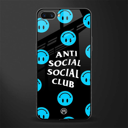 anti social social club x smileys glass case for oppo a3s image