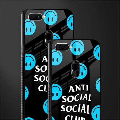 anti social social club x smileys glass case for oppo f9f9 pro image-2