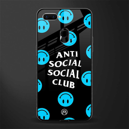 anti social social club x smileys glass case for oppo a11k image
