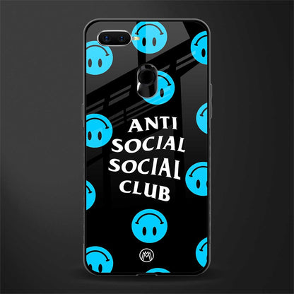 anti social social club x smileys glass case for oppo a12 image