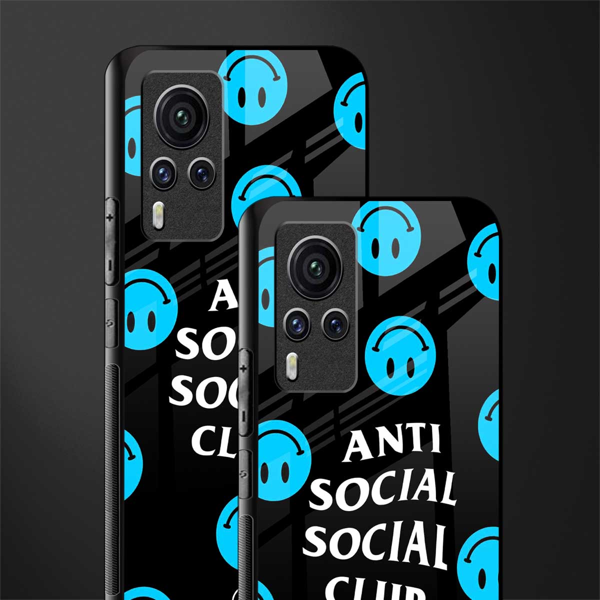 anti social social club x smileys glass case for vivo x60 pro image-2