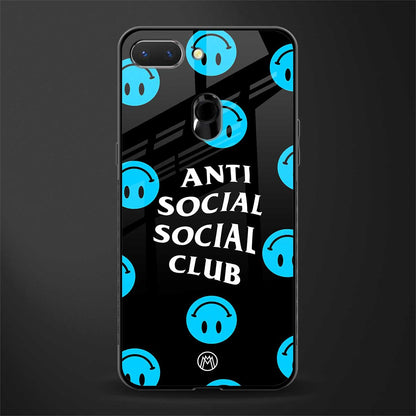 anti social social club x smileys glass case for oppo a5 image