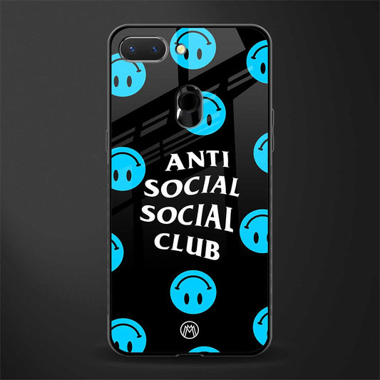 anti social social club x smileys glass case for oppo a5 image