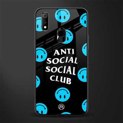 anti social social club x smileys glass case for realme 3i image