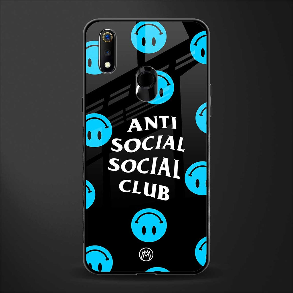 anti social social club x smileys glass case for realme 3 pro image