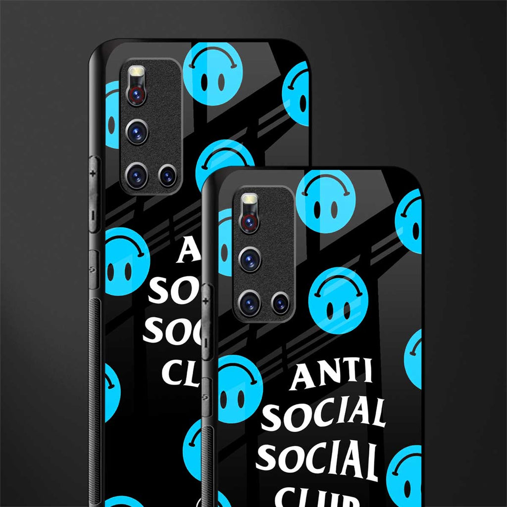 anti social social club x smileys glass case for vivo v19 image-2