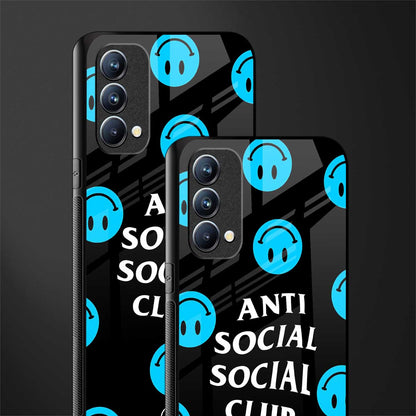 anti social social club x smileys glass case for oppo f19s image-2