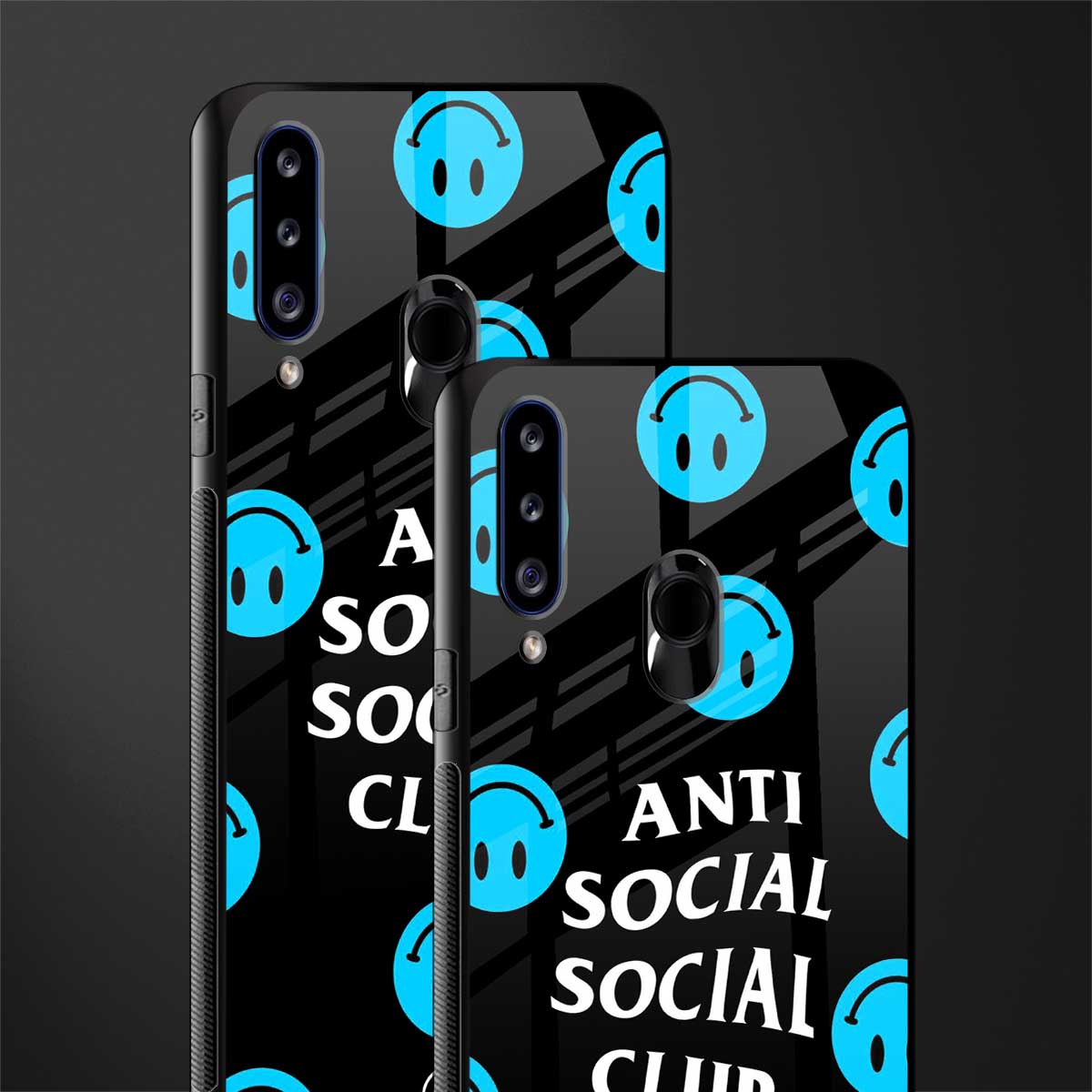 anti social social club x smileys glass case for samsung galaxy a20s image-2