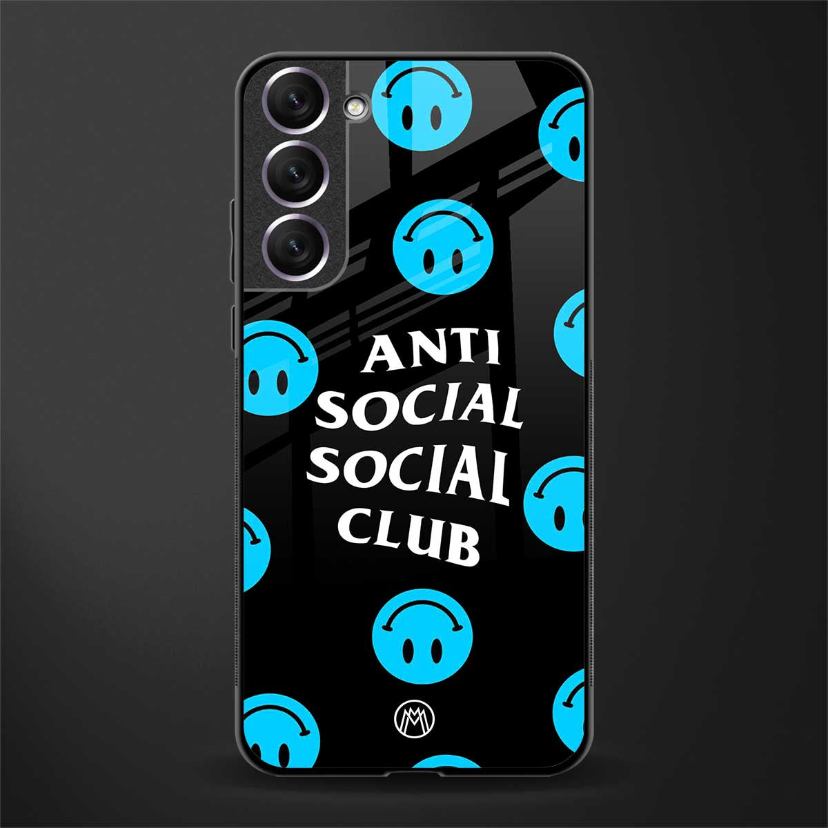 anti social social club x smileys glass case for samsung galaxy s22 plus 5g image