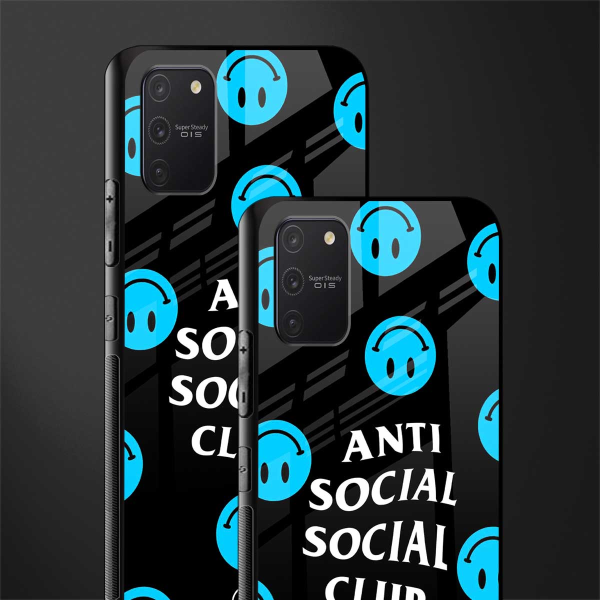 anti social social club x smileys glass case for samsung galaxy a91 image-2