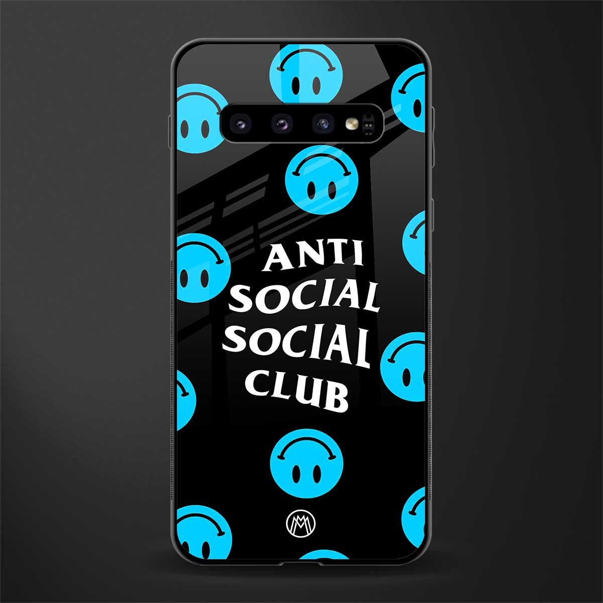 anti social social club x smileys glass case for samsung galaxy s10 image