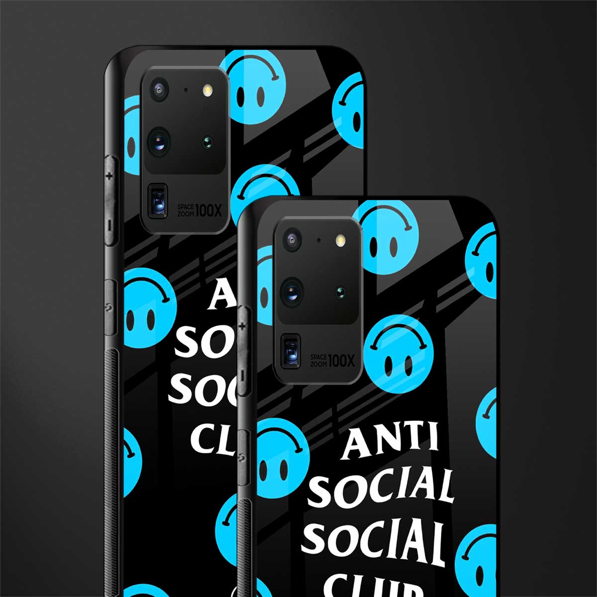 anti social social club x smileys glass case for samsung galaxy s20 ultra image-2