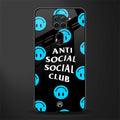 anti social social club x smileys glass case for redmi note 9 image