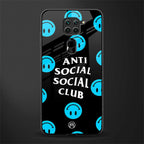 anti social social club x smileys glass case for redmi note 9 image