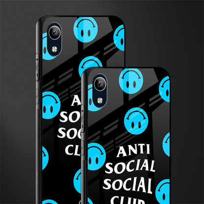 anti social social club x smileys glass case for vivo y90 image-2