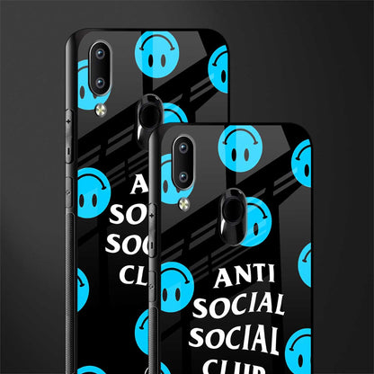 anti social social club x smileys glass case for vivo y95 image-2