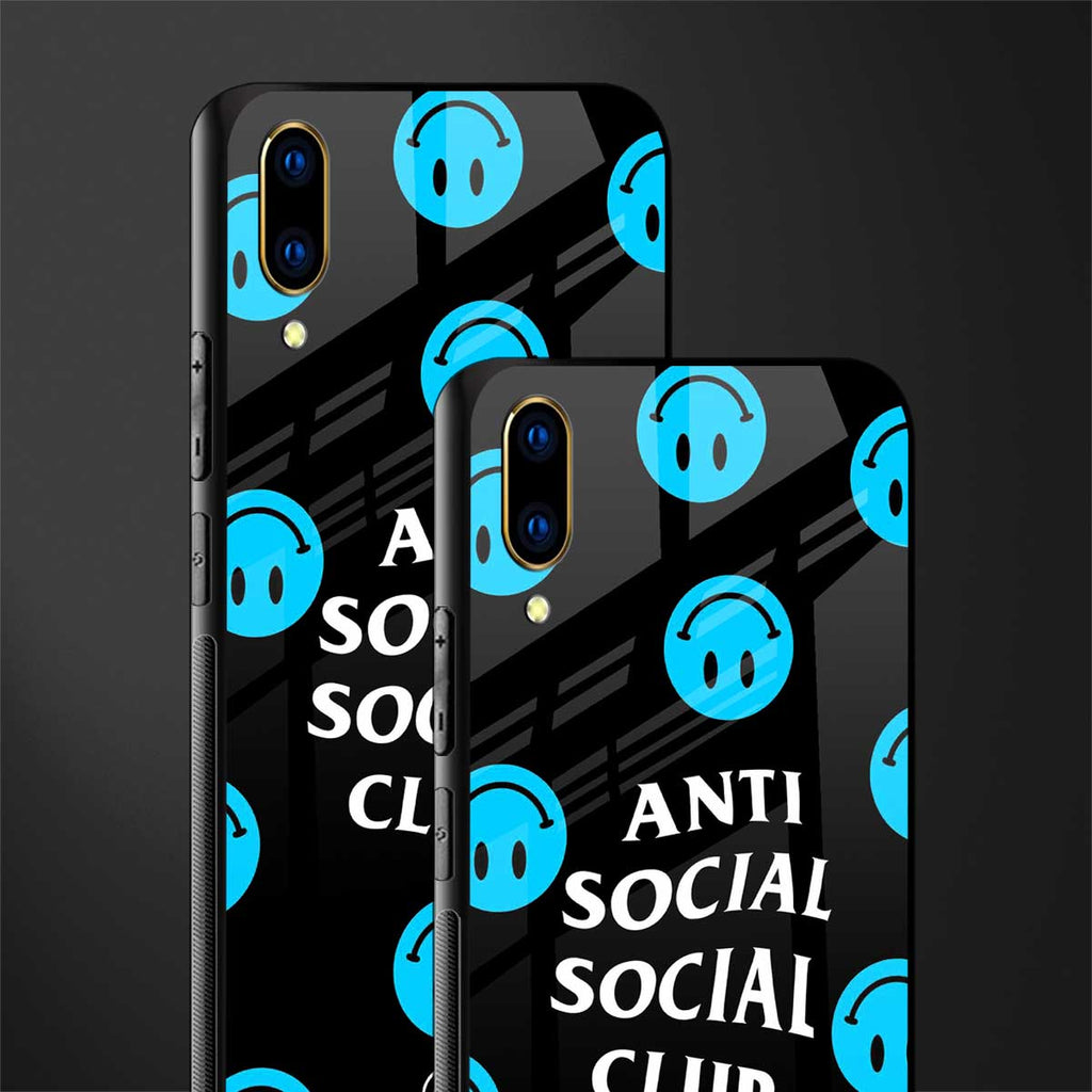 anti social social club x smileys glass case for vivo v11 pro image-2