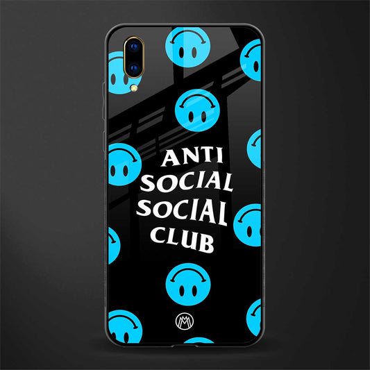 anti social social club x smileys glass case for vivo v11 pro image