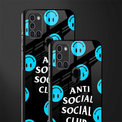 anti social social club x smileys glass case for samsung galaxy a21s image-2