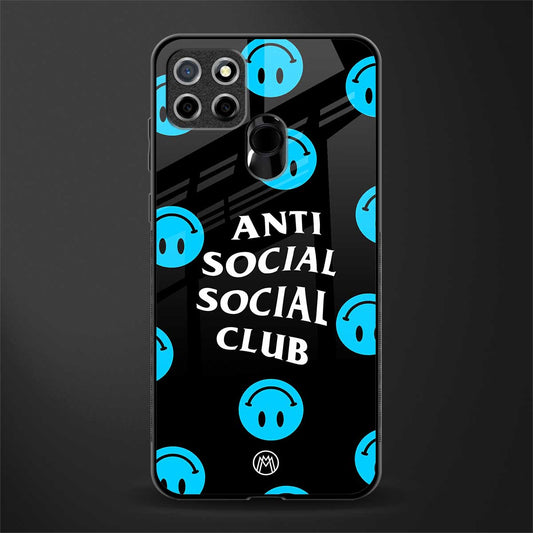 anti social social club x smileys glass case for realme c12 image