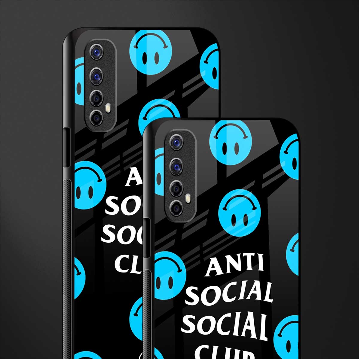 anti social social club x smileys glass case for realme narzo 20 pro image-2