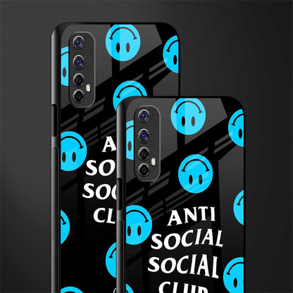 anti social social club x smileys glass case for realme 7 image-2