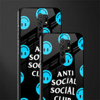 anti social social club x smileys glass case for redmi 9 prime image-2