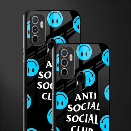 anti social social club x smileys glass case for oppo a53 image-2