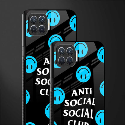 anti social social club x smileys glass case for oppo f17 image-2