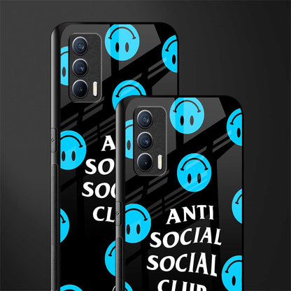 anti social social club x smileys glass case for realme x7 image-2