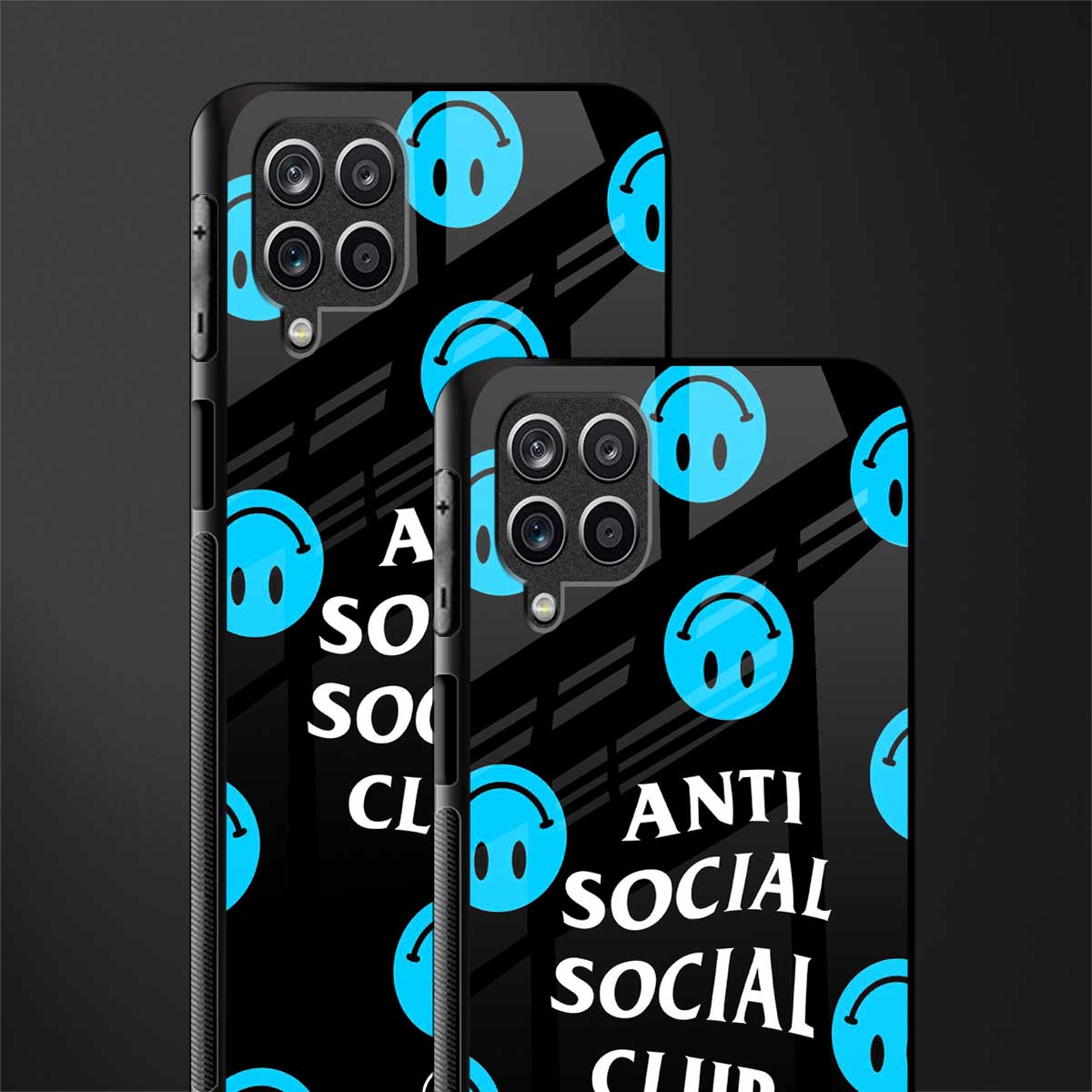 anti social social club x smileys glass case for samsung galaxy m12 image-2