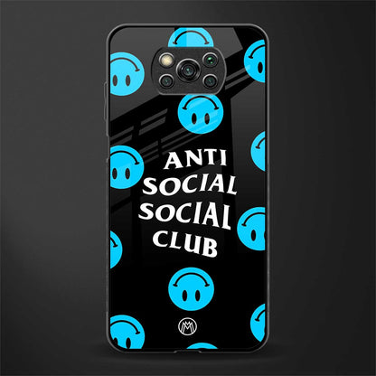 anti social social club x smileys glass case for poco x3 image