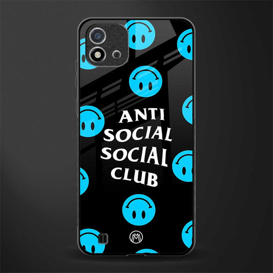 anti social social club x smileys glass case for realme c20 image