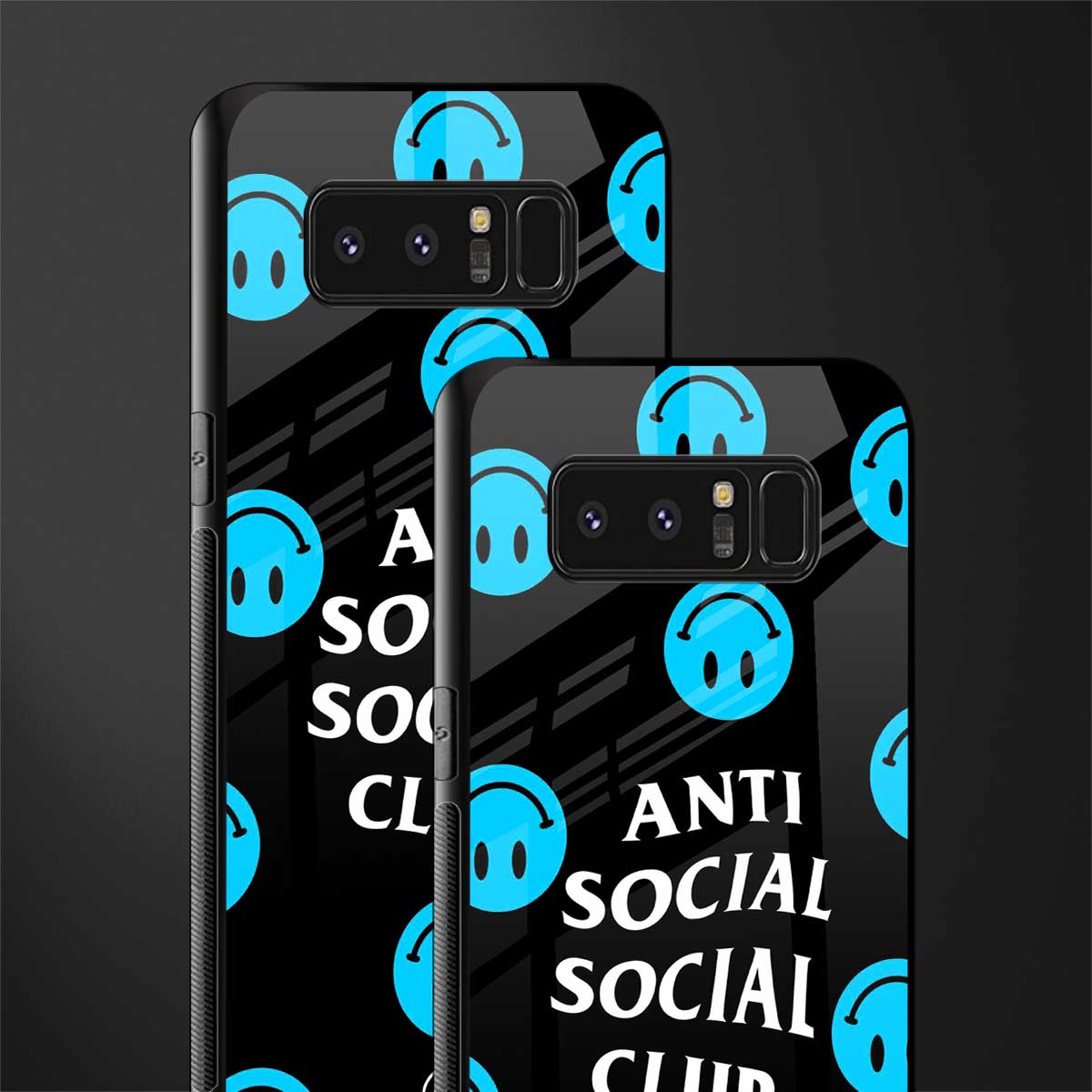 anti social social club x smileys glass case for samsung galaxy note 8 image-2