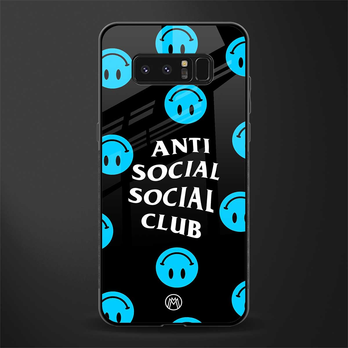 anti social social club x smileys glass case for samsung galaxy note 8 image