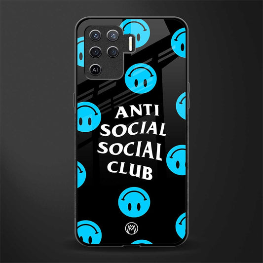 anti social social club x smileys glass case for oppo f19 pro image