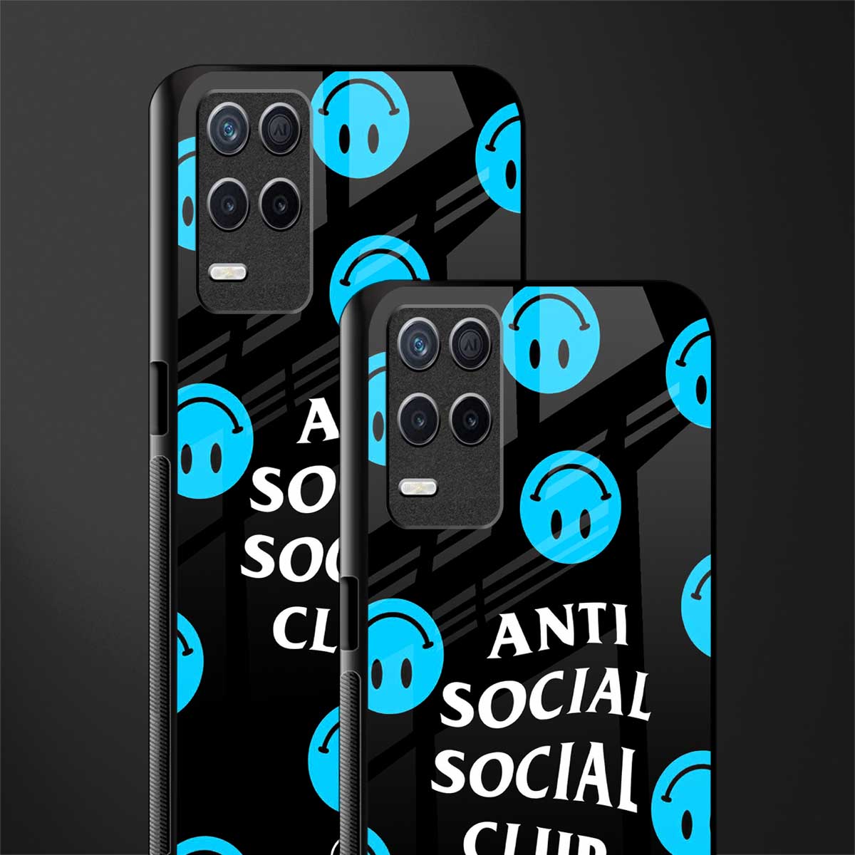 anti social social club x smileys glass case for realme 8 5g image-2