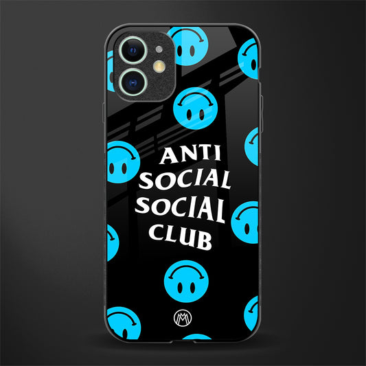 anti social social club x smileys glass case for iphone 12 image
