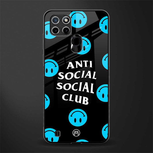 anti social social club x smileys glass case for realme c21y image