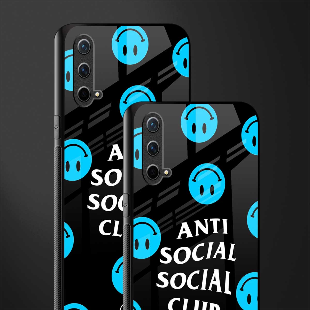 anti social social club x smileys glass case for oneplus nord ce 5g image-2