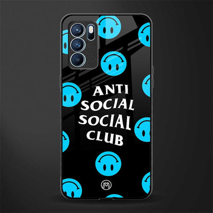 anti social social club x smileys glass case for oppo reno6 5g image