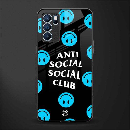 anti social social club x smileys glass case for oppo reno6 pro 5g image