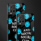 anti social social club x smileys glass case for vivo y21 image-2
