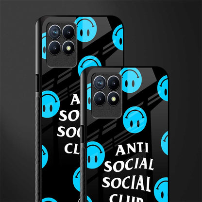 anti social social club x smileys glass case for realme 8i image-2